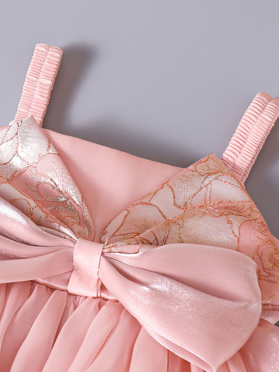 Girls Pink Oversized Bow Shrug Dress
