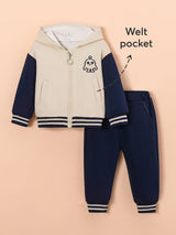 Boys Blue Casual Full Sleeves Hoodie and Jogger Set