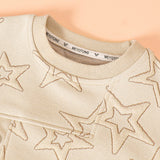Boys Beige Casual Full Sleeves Sweatshirt and Jogger Set