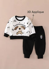 Boys White Casual Full Sleeves Clothing Sets