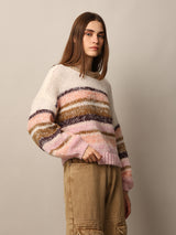 Women's Multicolor Striped Casual Colourblocked Pullover