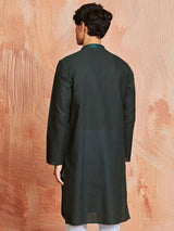 Men's Green Festive Ethnic Full Sleeves Kurta