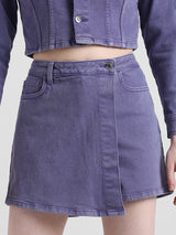 Women's Blue Woven Casual Above Knee Shorts