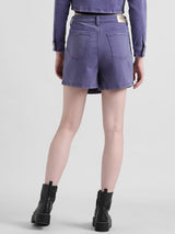 Women's Blue Woven Casual Above Knee Shorts