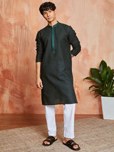 Men's Green Festive Ethnic Full Sleeves Kurta