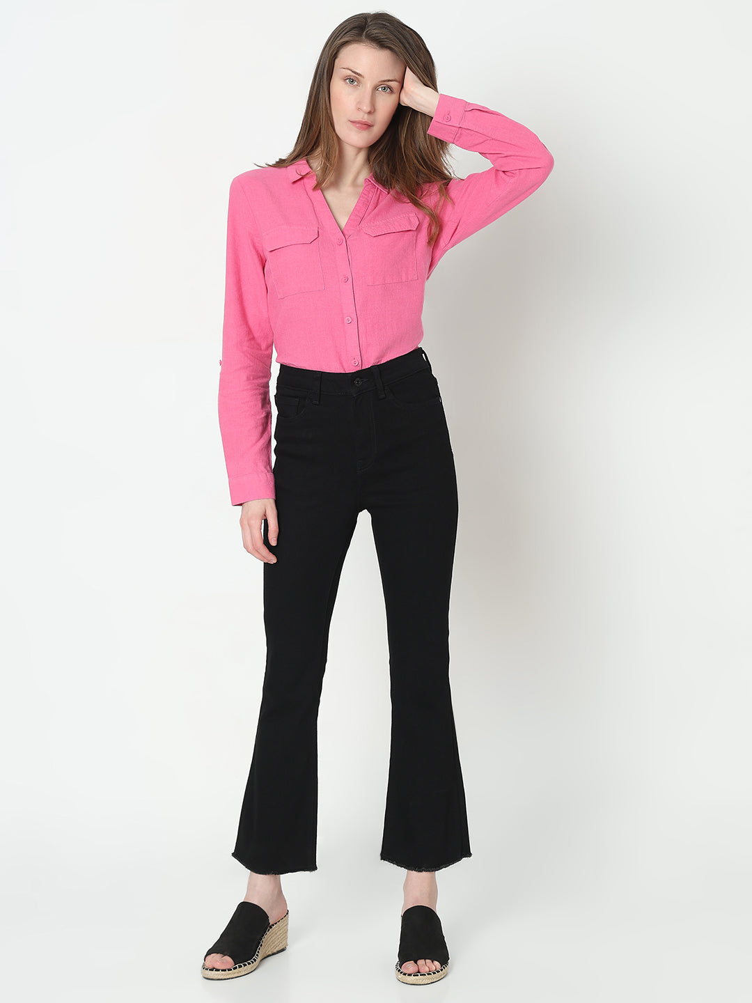 Women's Black High Rise Bootcut Jeans
