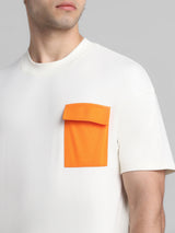 Men's White Casual Oversized Drop Shoulder Half Sleeves Tshirt