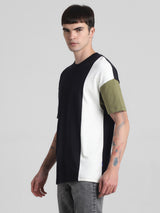 Men's Black Casual Oversized Drop Shoulder Half Sleeves Tshirt
