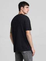 Men's Black Casual Oversized Drop Shoulder Half Sleeves Tshirt