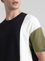 Men's Black Casual Oversized Drop Shoulder Half Sleeves Tshirt