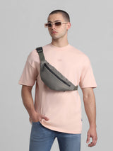 Men's Brown Casual Oversized Drop Shoulder Half Sleeves Tshirt