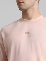 Men's Brown Casual Oversized Drop Shoulder Half Sleeves Tshirt