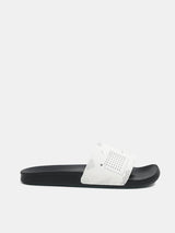 Men's Green Casual Printed Slides