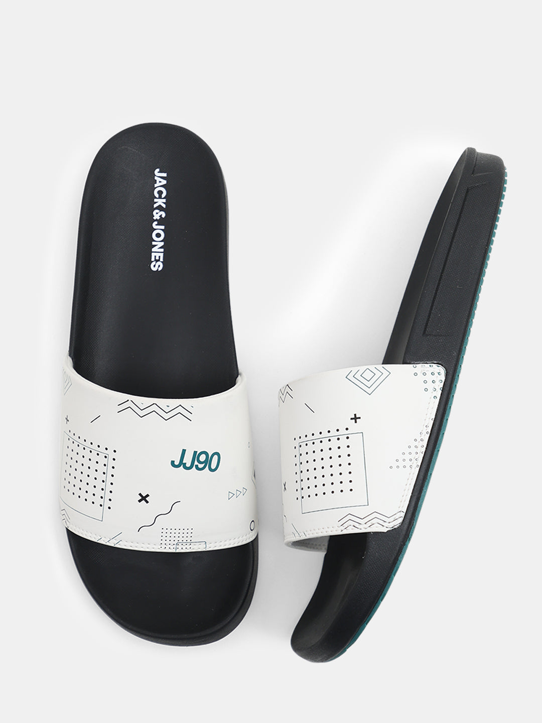 Men's Green Casual Printed Slides