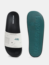 Men's Green Casual Printed Slides