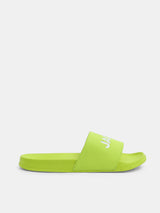 Men's Green Casual Solid Slides