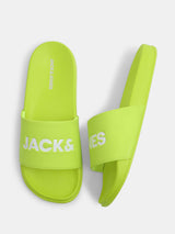 Men's Green Casual Solid Slides