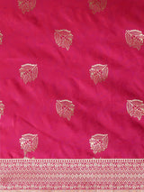 Women's Silk Blend Pink Woven Design Designer Saree with Blouse Piece