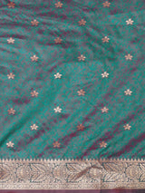 Women's Silk Blend Blue Woven Design Designer Saree with Blouse Piece