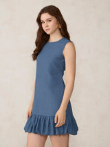 Women's Teal Bubble Hem Dress