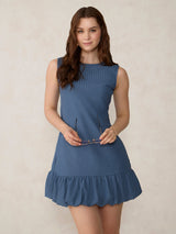Women's Teal Bubble Hem Dress