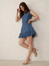 Women's Teal Bubble Hem Dress