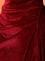 Women's Embellished Velvet Top and Skirt Co-Ords