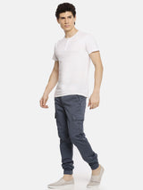 Men's Slim Fit Solid Mid Rise Cuffed Jogger