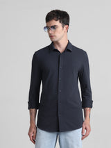 Men's Black Casual Slim Fit Full Sleeves Shirt