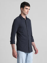 Men's Black Casual Slim Fit Full Sleeves Shirt