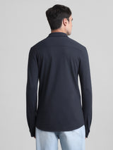 Men's Black Casual Slim Fit Full Sleeves Shirt