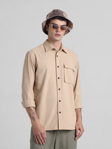 Men's Brown Casual Regular Fit Full Sleeves Shirt
