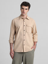 Men's Brown Casual Regular Fit Full Sleeves Shirt
