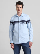 Men's Blue Casual Slim Fit Full Sleeves Shirt