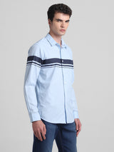 Men's Blue Casual Slim Fit Full Sleeves Shirt