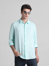 Men's Green Casual Regular Fit Full Sleeves Shirt