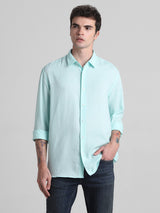 Men's Green Casual Regular Fit Full Sleeves Shirt