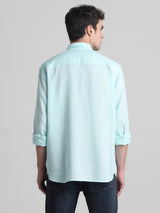 Men's Green Casual Regular Fit Full Sleeves Shirt