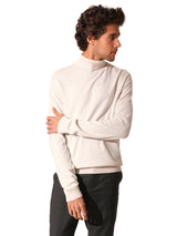 Men's White Casual Regular Fit Solid Full Sleeves Sweater