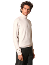 Men's White Casual Regular Fit Solid Full Sleeves Sweater