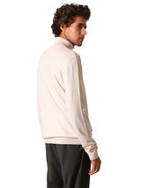 Men's White Casual Regular Fit Solid Full Sleeves Sweater
