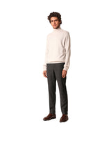 Men's White Casual Regular Fit Solid Full Sleeves Sweater