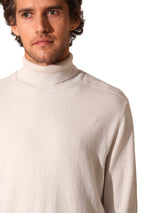 Men's White Casual Regular Fit Solid Full Sleeves Sweater