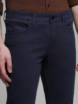 Men's Blue Casual Slim Fit Stretchable Pant