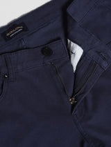 Men's Blue Casual Slim Fit Stretchable Pant