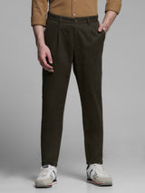 Men's Green Casual Regular Fit Stretchable Pant