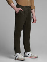 Men's Green Casual Regular Fit Stretchable Pant