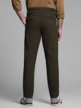 Men's Green Casual Regular Fit Stretchable Pant