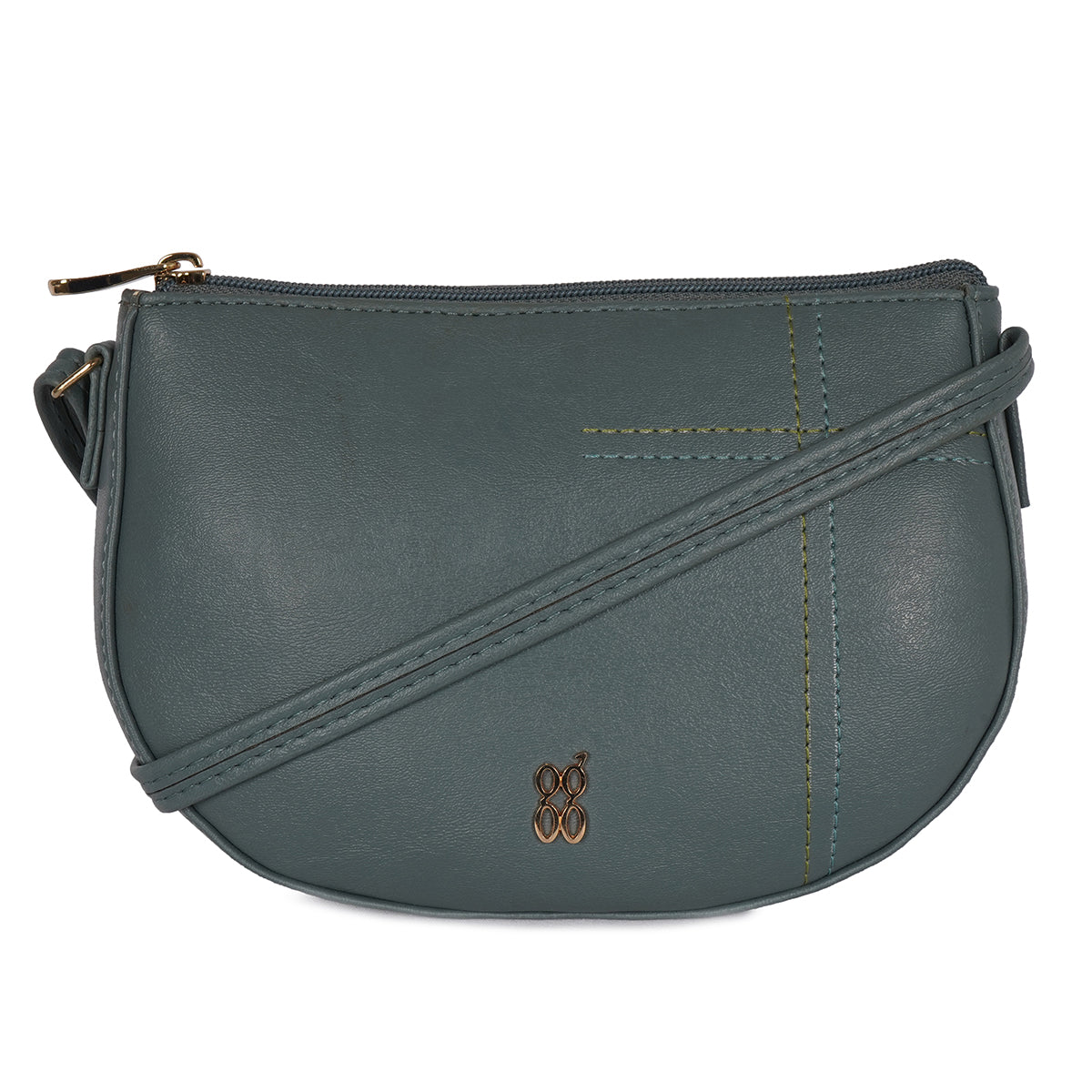 Women's Curb Blue Large Saddle Bag