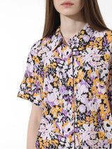Women's Purple Woven Casual Printed Regular Fit Half Sleeves Shirt